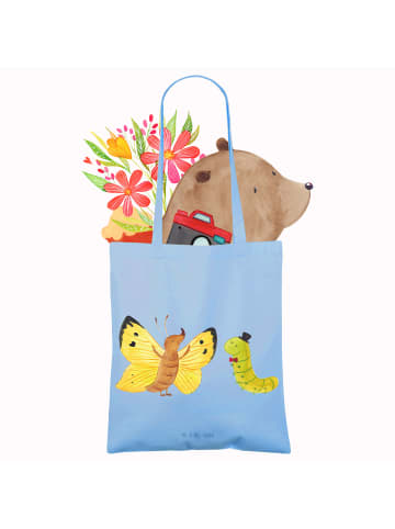 Mr. & Mrs. Panda Tote Bag Raupe Schmetterling ohne Spruch in Sky Blue