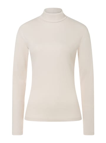 More & More schmales, vielseitiges Ripp-Rollkragenshirt in powder cream