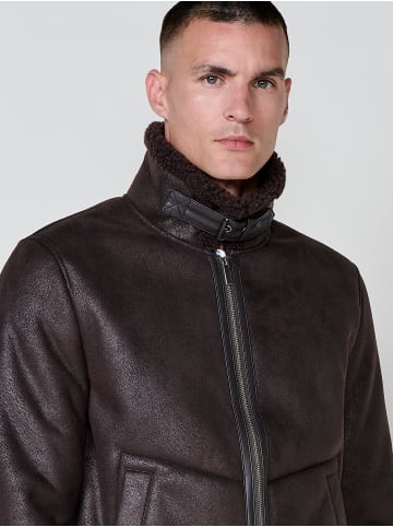 KOROSHI Kunstlederjacke in braun