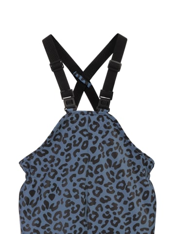 Schmuddelwedda Mädchen Regenhose in Blau Grau Schwarz Leo