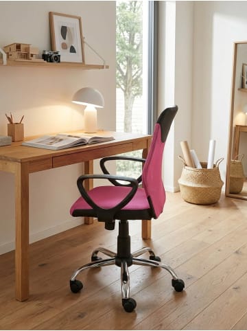 KADIMA DESIGN Kinder-Schreibtischstuhl TERNI Schwarz für Kinder ab 6 mit Lehne in Pink