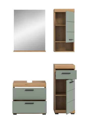 ebuy24 Badmöbelset Scout (4-teilig) Staubgrün 112 x 34 cm