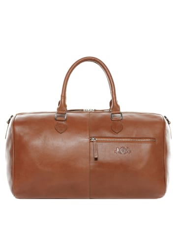 SID & VAIN Leder-Reisetasche Leder Weekender Unisex SEATTLE in braun