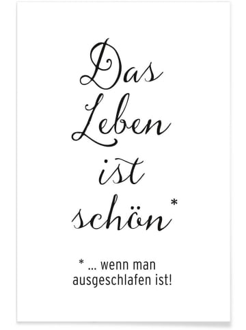 Juniqe Poster "Das Leben ist schön" in Schwarz & Weiß