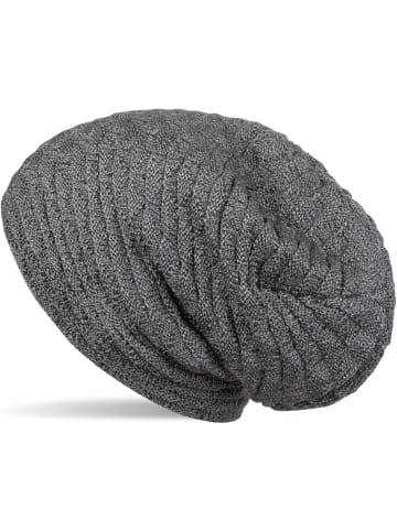 styleBREAKER Feinstrick Beanie Mütze in Grau