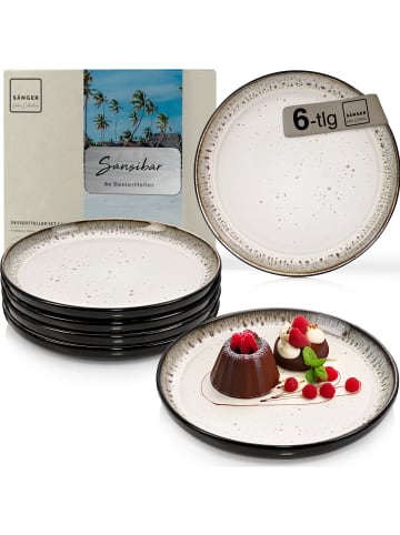 Sänger Dessertteller Set Sansibar - 6 teilig aus Steingut
