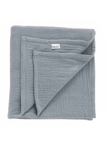 Räuberella Musselin Babydecke in Grau-Blau -120x120 cm