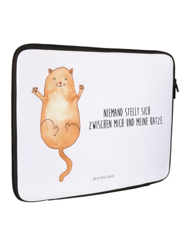 Mr. & Mrs. Panda Notebook Tasche Katze Umarmen mit Spruch in Weiß