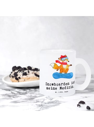 Mr. & Mrs. Panda Tee Tasse Hase Snowboarden mit Spruch in Transparent