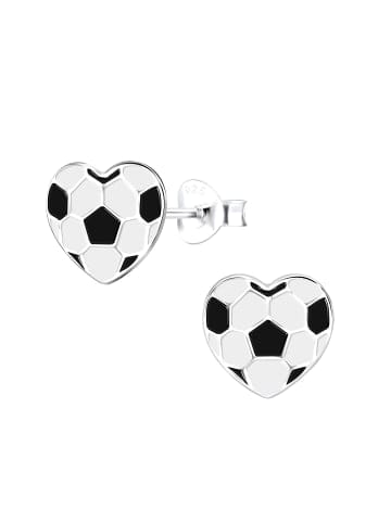 Alexander York Ohrringe, Ohrstecker FUSSBALL-HERZ in 925 Sterling Silber, 2-tlg.