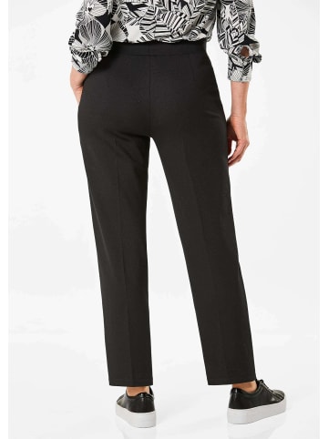GOLDNER Elegante Jerseyhose mit Biese in schwarz