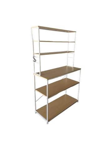 relaxdays Küchenregal in Natur/ Weiß - (B)100 x (H)167 x (T)40 cm