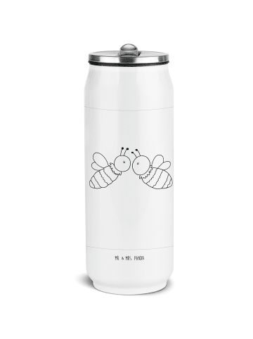 Mr. & Mrs. Panda Trinkflasche Biene Liebe ohne Spruch in Weiß