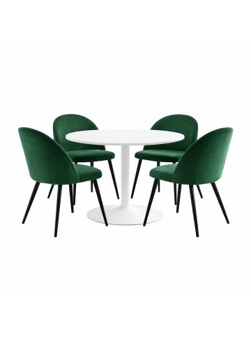 ebuy24 Weiß, grün 110 x 110 cm