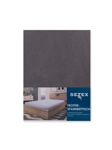 Setex Setex Frottee-Spannbettlaken in anthrazit