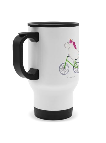Mr. & Mrs. Panda Thermo-Trinkbecher Einhorn Radfahrer ohne Spruch in Weiß