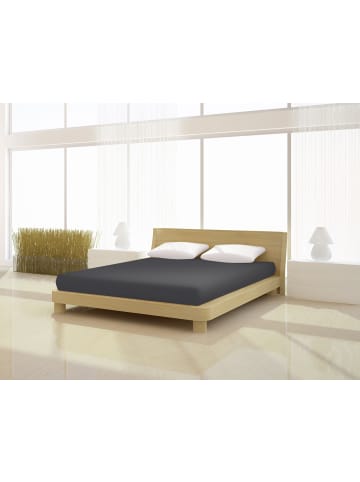 Mr.Sandman Spannbetttuch Full Elastan de luxe 180-200 x 200-220 cm in schiefer