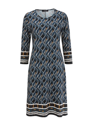 Aniston SELECTED Jerseykleid in schwarz-petrol-offwhite-zimt-braun