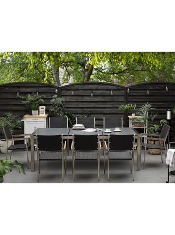 Beliani Esstisch GROSSETO in Grau/Schwarz/Silber - (W) 100 x (H) 74 x (L) 220 cm