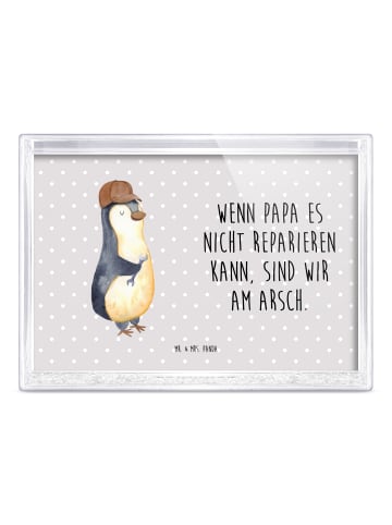 Mr. & Mrs. Panda 3D-Rahmen Wenn Papa es nicht reparieren kann, s... in Grau Pastell