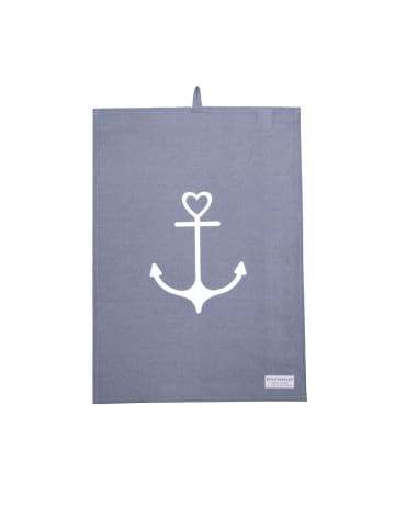Krasilnikoff Geschirrhandtuch Anchor mit Anker Motiv in grau