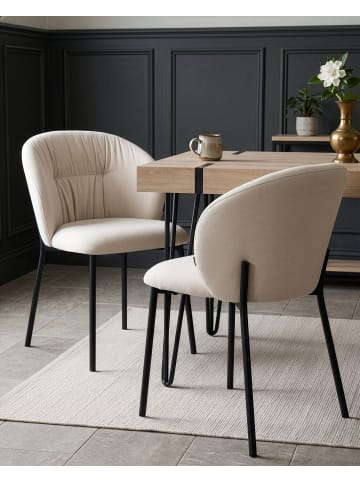 Beliani 2er-Set Esszimmerstuhl MESA in Beige/Schwarz