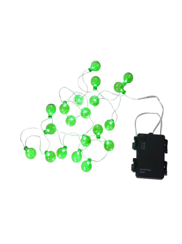 STAR Trading LED Lichterkette 20 Mini Kugeln L:  1,6m Batterie Timer Außen in grün