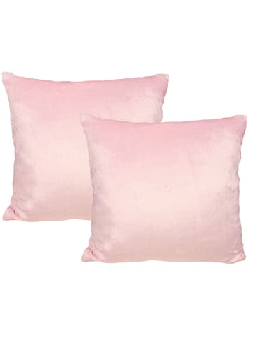 JACK 2er Set Teddy Flausch Kissen 50x50cm in Rosa