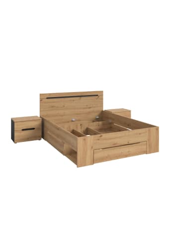 ebuy24 Schlafzimmer-Set Canu (3-teilig) Eiche 244 x 205 cm