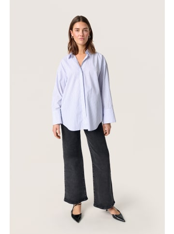 Soaked in Luxury Langarm - Hemd SLOriana Gerade Passform in White and blue stripes