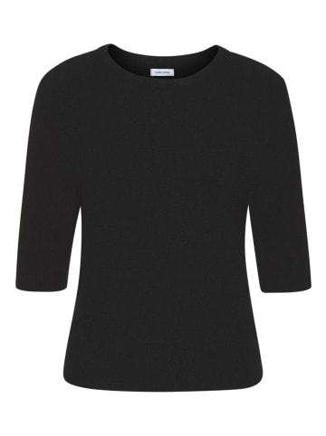 LASCANA Kurzarmpullover in schwarz