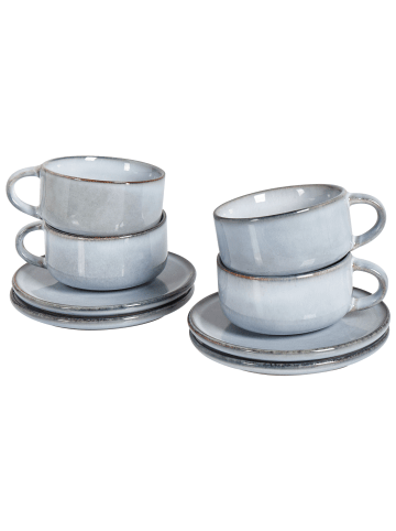 Beliani 8er-Set Tassen und Becher JUNIPER in Blau