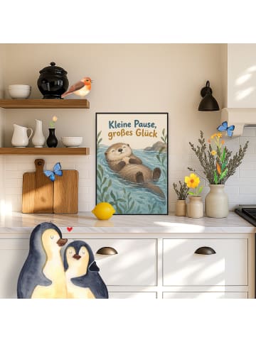 Mr. & Mrs. Panda Kunstdruck Otter niedlich Design mit Spruch in Weiß
