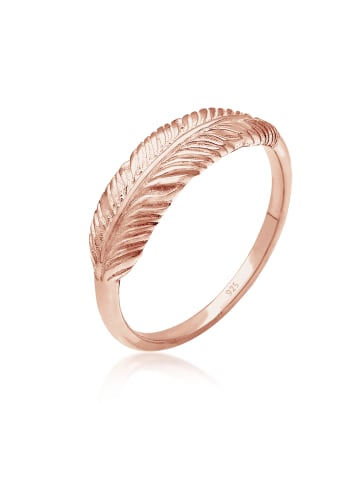 Elli Ring 925 Sterling Silber Feder in Rosegold