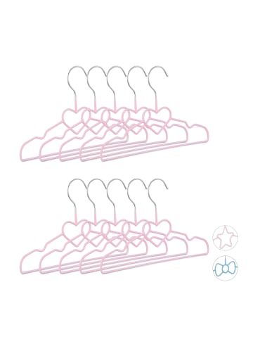 relaxdays 40x Kinderkleiderbügel in Rosa