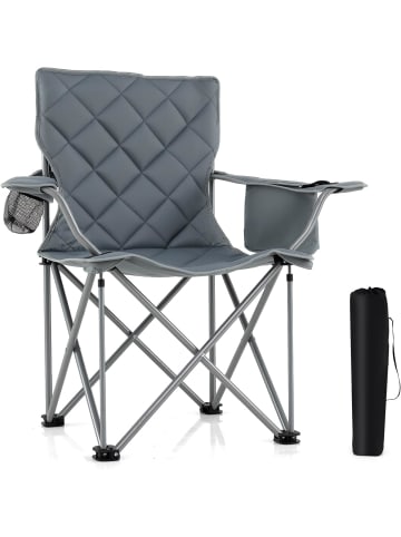 COSTWAY Campingstuhl Faltbar XXL 227KG Belastbar in Grau