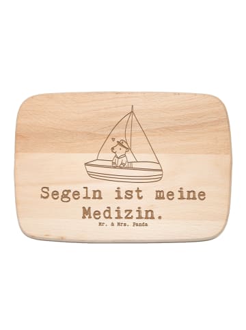 Mr. & Mrs. Panda Frühstücksbrett Bär Segeln mit Spruch in Transparent