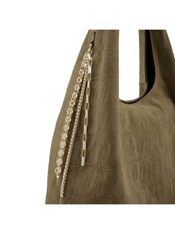 FREDs BRUDER Velvet Wild Schultertasche Leder 39 cm in khaki