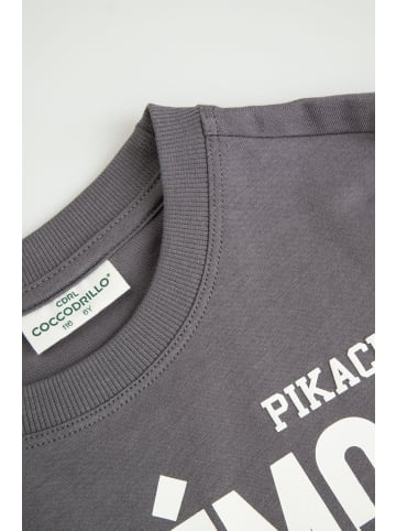 Coccodrillo Baumwoll-T-Shirt mit kurzen Ärmeln in schwarzgrau