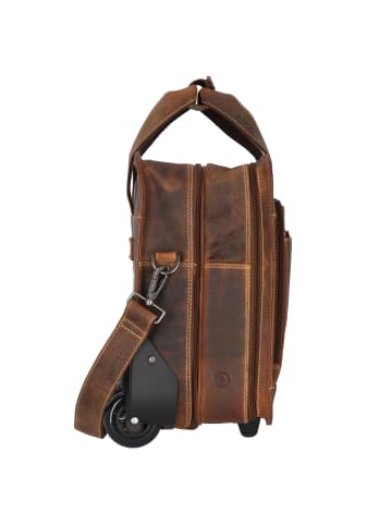Greenburry Vintage 2 Rollen Businesstrolley 33 cm Laptopfach braun
