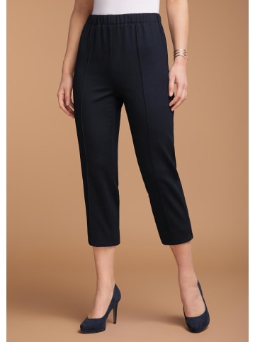 GOLDNER Kurzgröße:  Sportive 7/8-Hose mit Biesen in dunkelblau