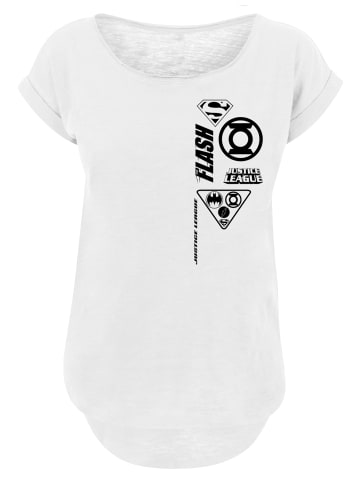 F4NT4STIC Long Cut T-Shirt DC Comics Justice League Chest Icons in weiß