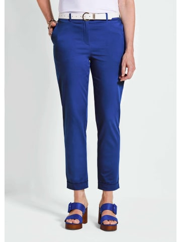 GOLDNER Kurzgröße:  Elegante Hose LOUISA mit Glanz in royalblau