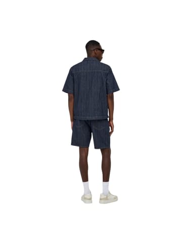 ONLY & SONS Blau Baumwolle Kurzarmhemd
