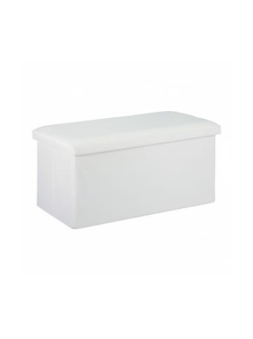 relaxdays Sitzbank in Weiß - (B)76,5 x (H)38 x (T)38,5 cm
