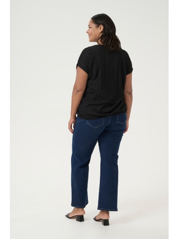 KAFFE curve Kurzarm-Bluse KCstina Loose fit in Black Deep