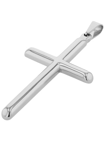 Adeliás Unisex Anhänger – Kreuz Kreuzanhänger aus Edelstahl in schwarz