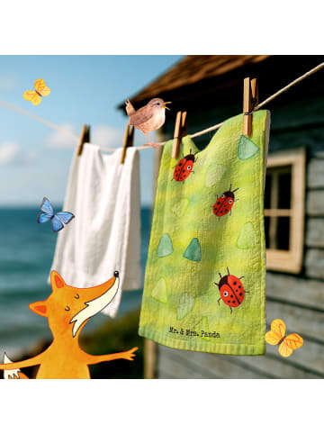 Mr. & Mrs. Panda Gästehandtuch Marienkäfer Design Design ohne Sp... in Weiß