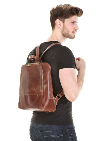 piké Rucksack echt Leder in braun