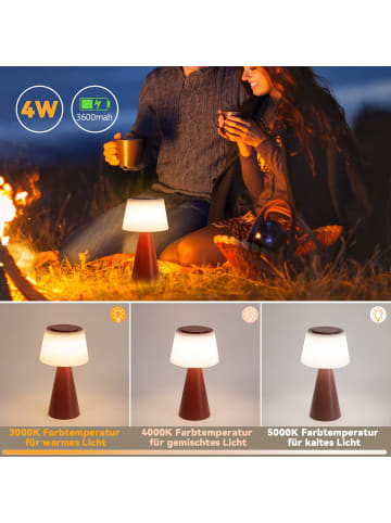 ZMH Tischleuchte LED in rot Touch Dimmbar 3600mhA Kabellos Akku